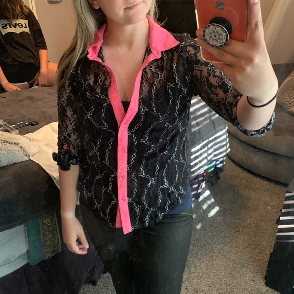 Lace button up - Picture 1 of 3